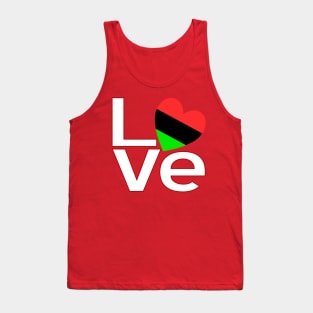 White-Red African American LOVE Tank Top